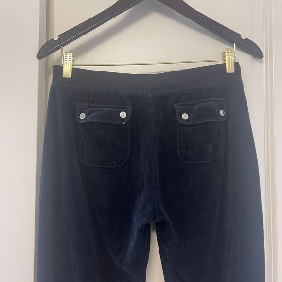 Juicy Couture Women's Y2K Black High-Waist Velour Velvet Jogger Pants Size S - Picture 6 of 11
